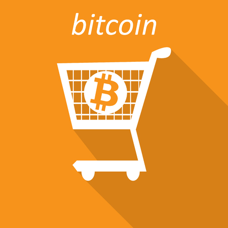 Shopping trolley witn bitcoin logo for webのイラスト素材