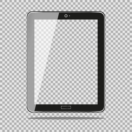 Realistic Tablet PC Computer with Transparent Screen Isolated on Background. Can Use for Template, Project, Presentation or Banner. for your web designのイラスト素材