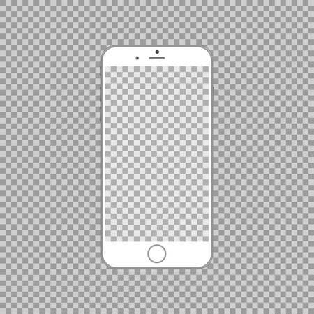 White phone mock up with transparent screen and vackgroundのイラスト素材