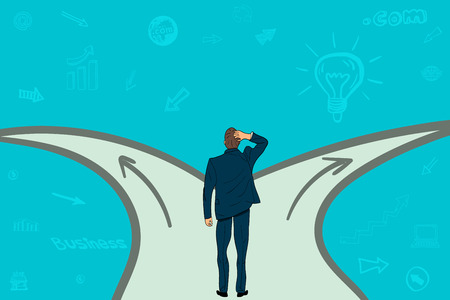 Two road business for your select choice success or failure with your career and target.のイラスト素材