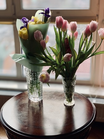 Tulip in vaseの写真素材