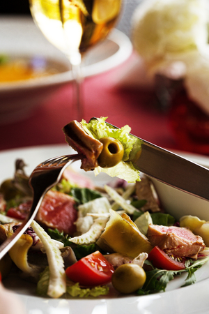 Salad with oliveの写真素材