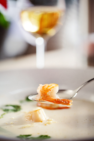 Soup with seafoodsの写真素材