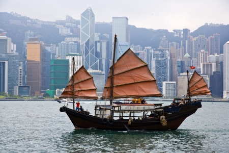 boat in Hong Kongの写真素材