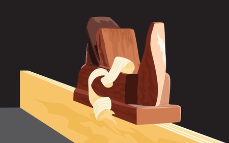 Old wooden plane のイラスト素材