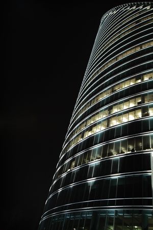 night lighting of skyscraper in downtownの写真素材