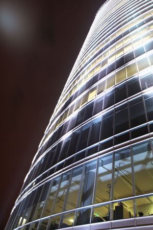 night lighting of skyscraper in downtownの写真素材