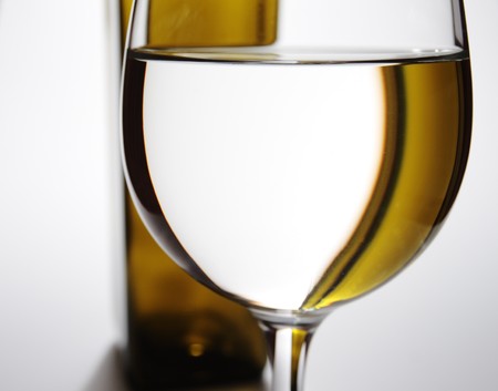 bottle and glass with waterの写真素材