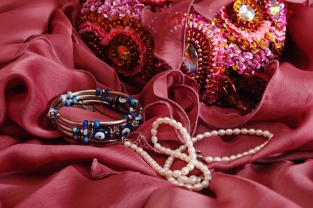 Costume jewellery of the Indian womanの写真素材