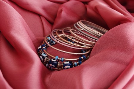 Costume jewellery of the Indian womanの写真素材