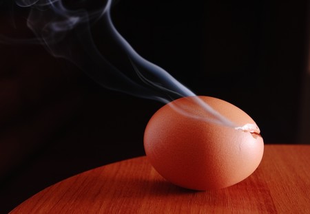 The soul of the chicken leaving the broken eggの写真素材