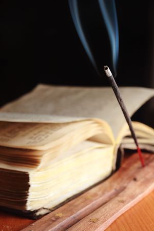 incense stick,focus on foregroundの写真素材