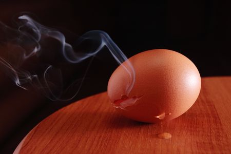 The soul of the chicken leaving the broken eggの写真素材
