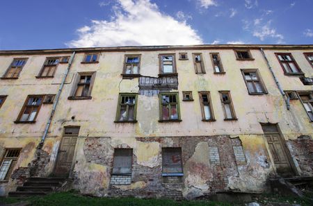 the old house on a background of the  blue skyの写真素材