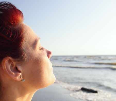 woman on a beach