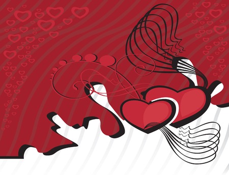 red valentine background with heartsのイラスト素材