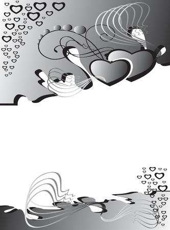 valentine background in grayscale colorsのイラスト素材