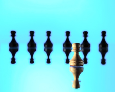 chess on a mirror tableの写真素材