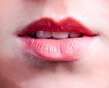 opened  mouth  of young beautiful woman の写真素材