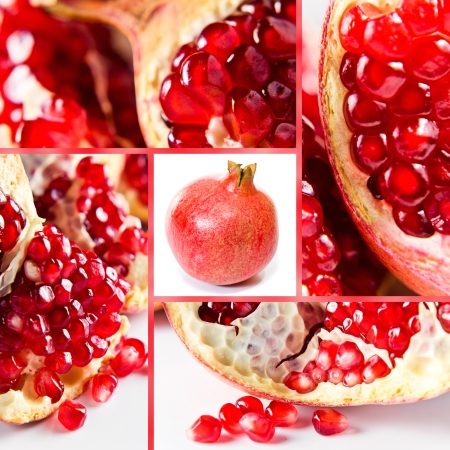 Pomegranate fruit seeds , saved clipping pathの写真素材