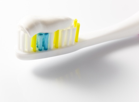 toothbrush on a white reflexive background.の写真素材