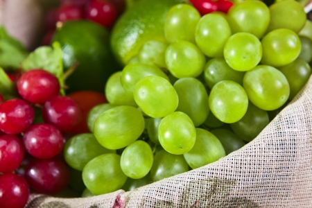 Close-up of a bunch of ripe grapes.の写真素材