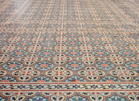 Mosaic  floor in old Riga , Latvia 