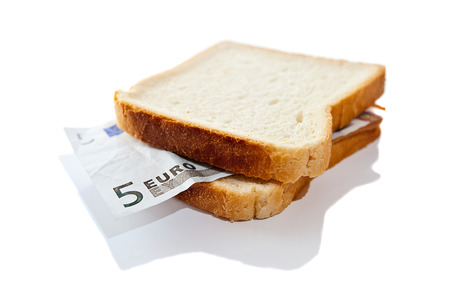 Inflation. That you can place in a sandwich - your money.の写真素材