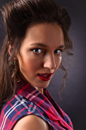 portrait of young beautiful womanの写真素材