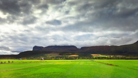 Picturesque autumn mountain landscape of Norway.Skandinavia.の写真素材