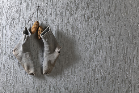 Conceptual image on the theme of Christmas charity. Possible slogan " Help the poor , perhaps Santa does not come to them."の写真素材