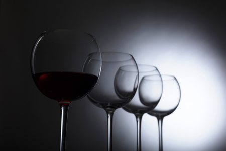 Glasses of red wine, copy space for your text.の写真素材