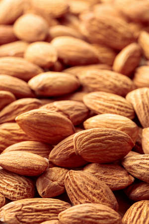 Almonds. Macro shot with selective focus.の写真素材