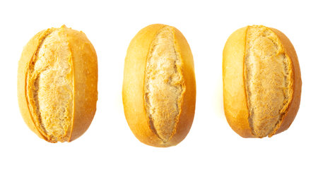 French buns isolated on a white background.