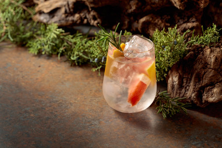 Refreshing drink with ice, grapefruit, and rosemary. Light, natural, and pure perfect for those who...