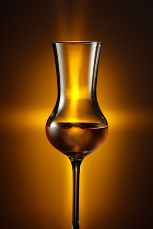 Snifter with strong alcoholic drink. Copy space.の写真素材