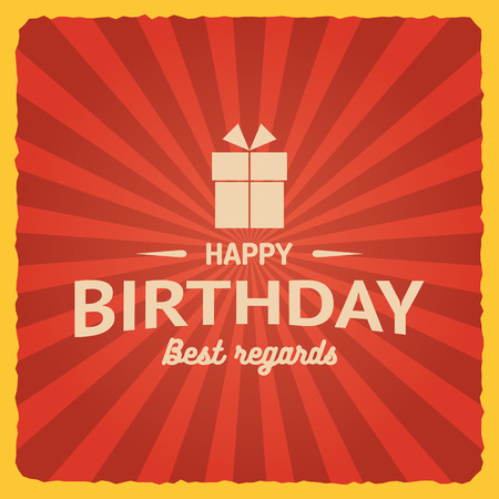 happy birthday vintage card. vector illustrationのイラスト素材
