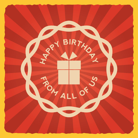 happy birthday vintage card. vector illustrationのイラスト素材