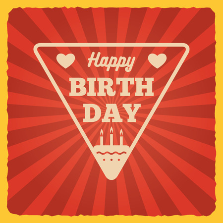 happy birthday vintage card. vector illustrationのイラスト素材