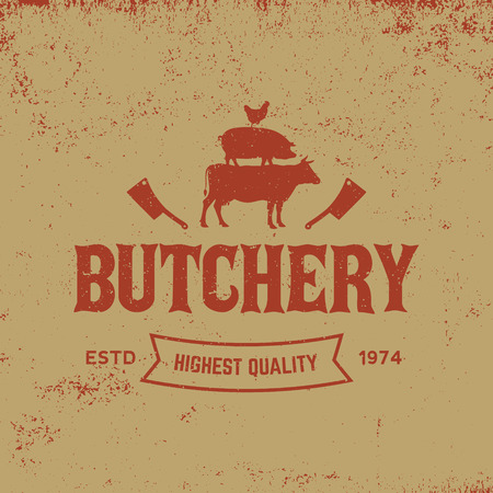 butchery label on grunge backgroundのイラスト素材