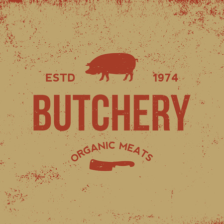 butchery label on grunge backgroundのイラスト素材