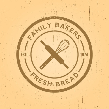 bakery label on yellow grunge backgroundのイラスト素材