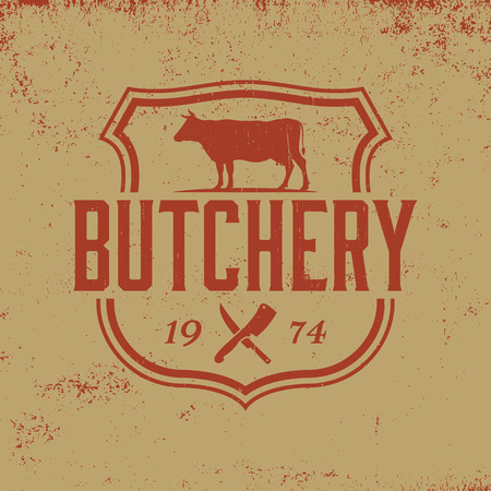 butchery label on grunge backgroundのイラスト素材