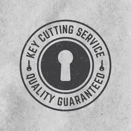 locksmith label with grunge texture on old paper backgroundのイラスト素材
