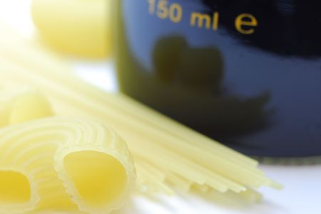 Pasta and soya oilの写真素材