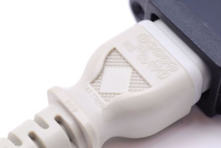 A close-up of the electric plug connection