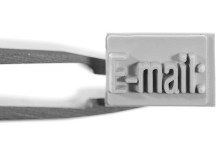 Th rubbed e-mail の写真素材