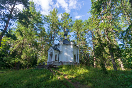 Chapel of the Suffering of the Cross. The Skete of All Saints, Valaam Monastery, on a clear summer dayの写真素材