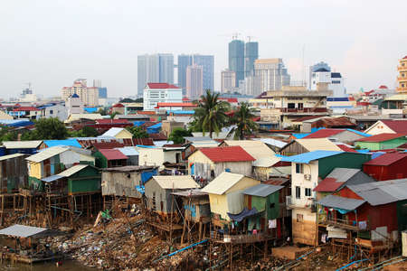 Trash problem in Phnom Penh, 1, Riverの写真素材