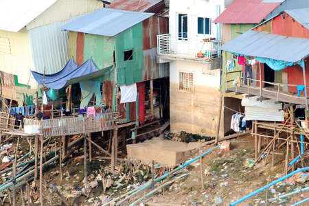 Trash problem in Phnom Penh, 10, Riverの写真素材